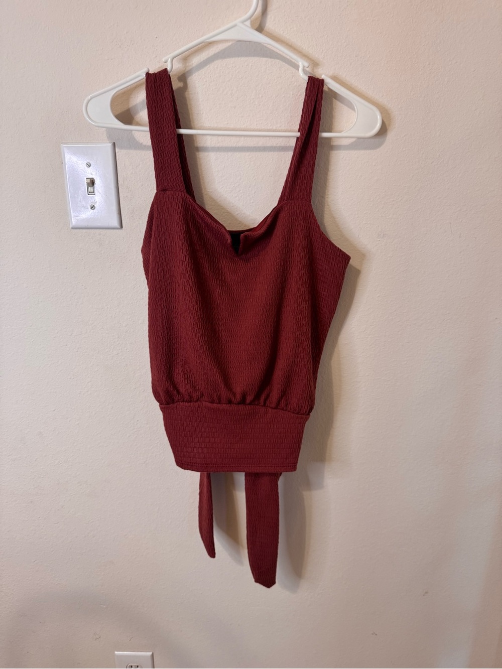 Daytrip Ribbed Rustic Orange Tank Top with Cinch Waist never worn NWOT